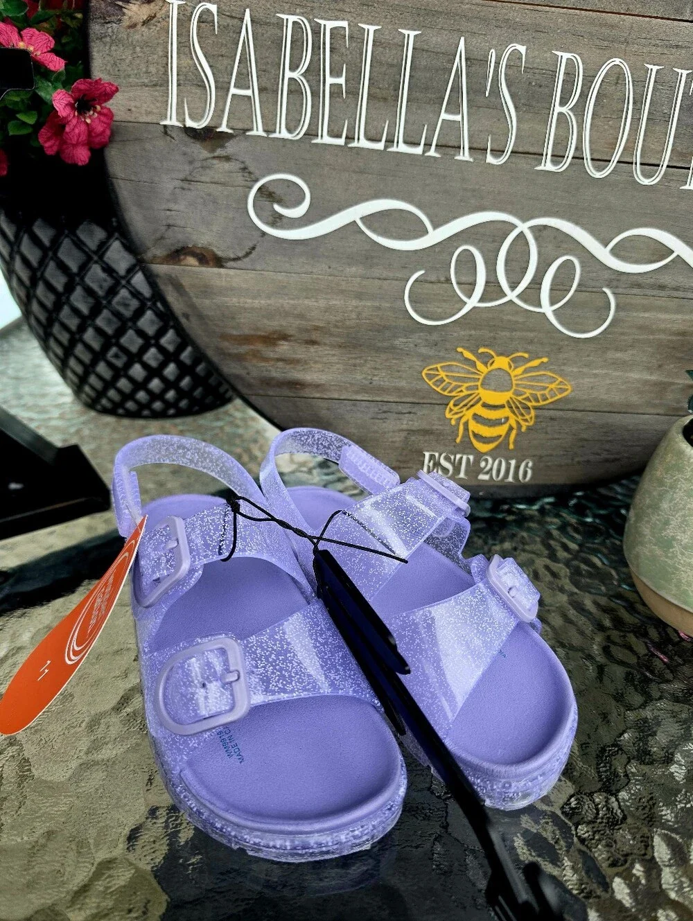 Wonder Nation Girls Two Buckle Jelly Sandals